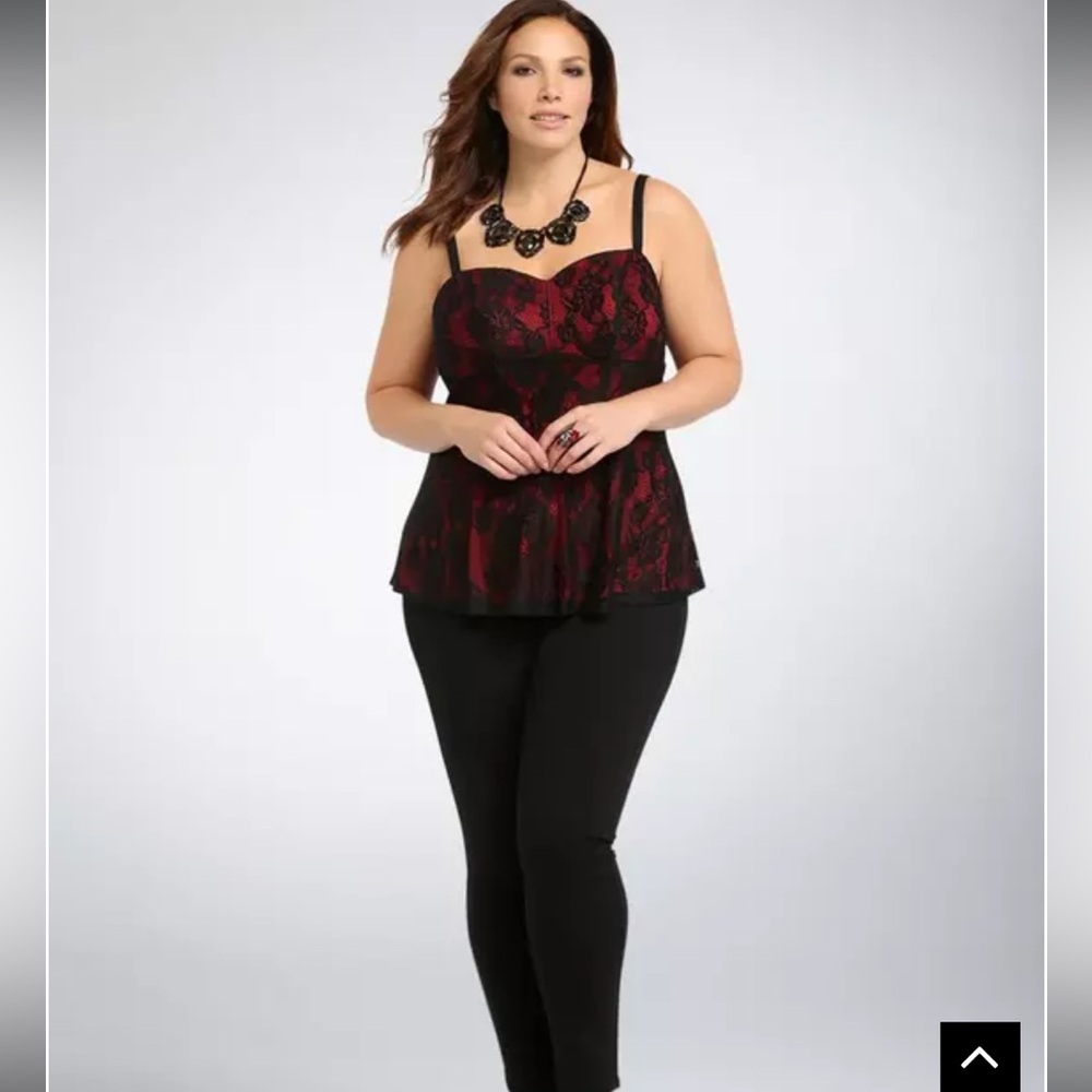 Torrid Lace Babydoll Bustier Top size 2 - Picture 3 of 7